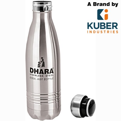 KUBER INDUSTRIES Stainless Steel Water Bottle For Hot & Cold Water (500ml)- DHARA03 500 ml Flask(Pack of 1, Silver, Steel)