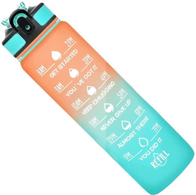AT Mark Unbreakable Water Bottle with Motivational Time Marker Leakproof 1000 ml Water Bottle(Set of 1, Multicolor)