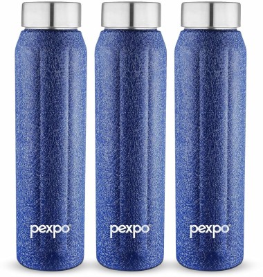 pexpo Fridge and Refrigerator Stainless Steel Water Bottle, Umbro 700 ml Bottle(Pack of 3, Blue, Steel)