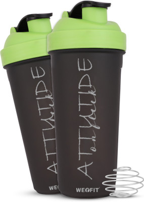 WErFIT 700 ml Plastic Shaker(Pack of 2, Black)