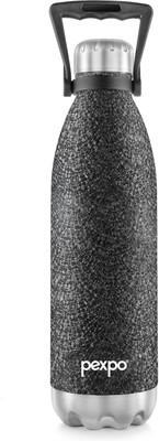 pexpo Echo 2000, Hot and Cold thermosteel Water Bottle With Carry Handle 2000 ml Flask(Pack of 1, Black, Steel)