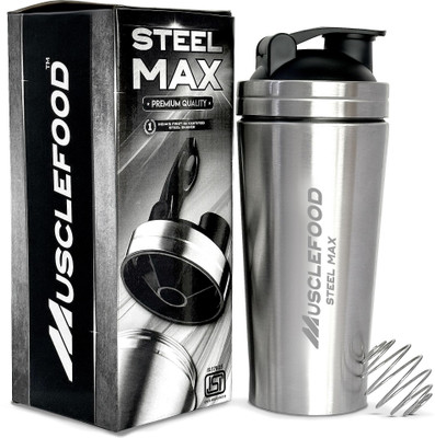 MuscleFood 750 ml Stainless Steel Shaker(Pack of 1, Silver)