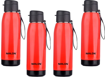 NIRLON 750 ml Steel Bottle(Pack of 4, Red)