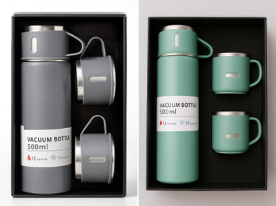 Zadds 500 ml Steel Flask(Pack of 2, Multicolor)