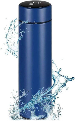 HHS Blue Vacuum Insulated Water Bottle with LED Temperature Display 500 ml Flask(Pack of 1, Blue, Steel)
