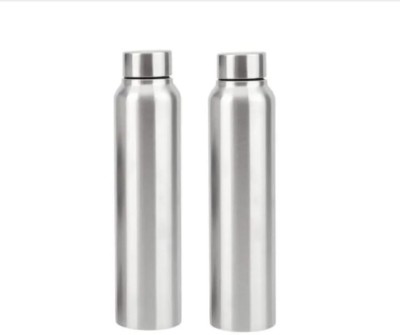 Housify Stainless Steel Water Bottle 2pc set for Home/Office/Gym/college - Silver 900 ml Bottle(Pack of 2, Silver, Steel)