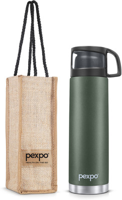 pexpo 1500 ml Steel Flask(Pack of 1, Green, Black)