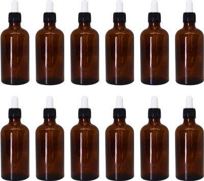 ceeyu 100 ml Glass Bottle(Pack of 12, Brown)