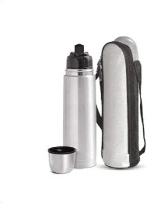 NEWSPARSH Viha Steel Vacuum Insulated Water Bottle Thermos Flask Flip Lid Bottle withCover 750 ml Flask(Pack of 1, Silver, Steel)