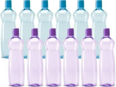 KAVYACRASH Pacific 1000 Pet Water Bottles Set Of 12 1000 ml Bottle(Pack of 12, Purple, Blue, Plastic)