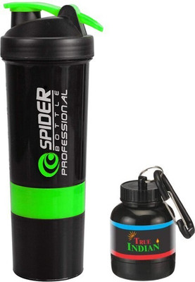 TRUE INDIAN 500 ml Plastic Shaker(Pack of 2, Green)