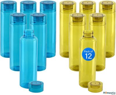 HOMESTIC 1000 ml Plastic Bottle(Pack of 12, Blue, Green)