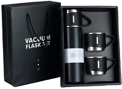 TULSI ENTERPRISE Mix Colours 3pcs Vacuum Flask Set 500 ml Flask(Pack of 1, Multicolor, Steel)