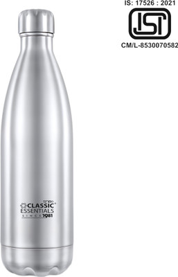 Classic Essentials 1000 ml Steel Flask(Pack of 1, Silver)