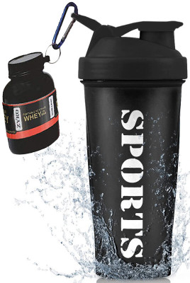 ZYRO 650 ml Plastic Shaker(Pack of 2, Black)