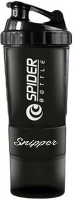HouseOfCommon 500 ml Plastic Shaker(Pack of 1, Black)