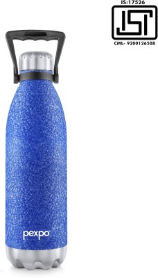 pexpo 1500ml 24 Hrs Hot and Cold Vacuum Insulated Water Bottle With Carry Handle, Echo 1500 ml Flask(Pack of 1, Blue, Steel)