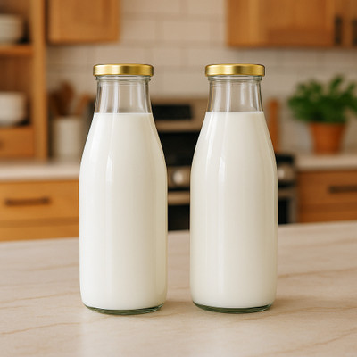 ZOJED 1000 ml Glass Bottle(Pack of 2, Clear)