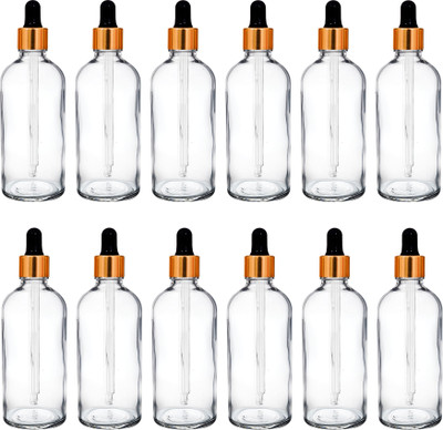 HouseOfCommon 100 ml Glass Bottle(Pack of 12, Clear)