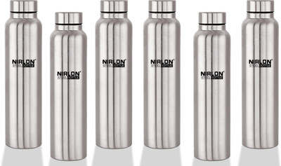 NIRLON 1000 ml Steel Bottle(Pack of 6, Silver)