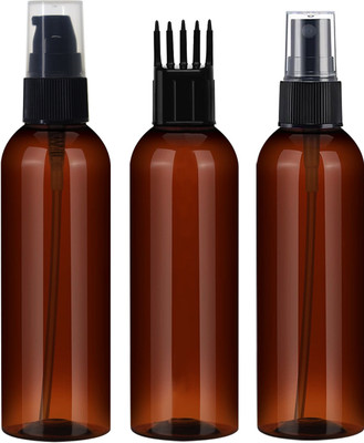 ceeyu 100 ml PET, Plastic Spray Bottle(Pack of 3, Brown, Black)