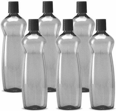 akashshop MILTON Pacific 1000 Pet Water Bottles, 1 Litre Each, Set of 6, Black 1000 ml Bottle(Pack of 6, Black, Plastic)