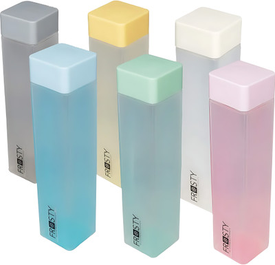 R K A M 950ml Premium Square Water Bottles Set of 6 | Home, Office, Gym & Travel 950 ml Bottle(Pack of 6, Multicolor, Plastic)