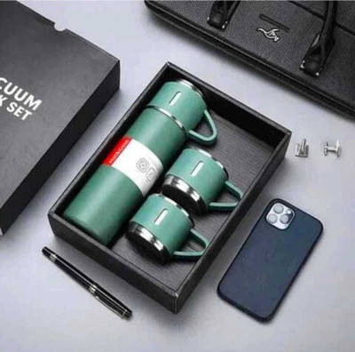 Shifozaa 500 ml Steel Flask(Pack of 3, Black)