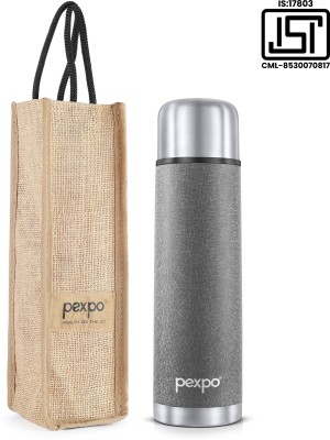 pexpo 750ml 24 Hrs Hot and Cold Flask with Jute-bag Vacuum Insulated Flexo 750 ml Flask(Pack of 1, Grey, Steel)