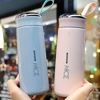 RIBADIYA CREATION VACUUM FLASK NICE 400 ML WATER BOTTLE 400 ml Flask(Pack of 2, Pink, Off White, Blue, Green, Glass)
