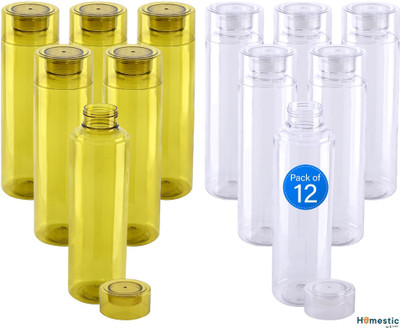 HOMESTIC 1000 ml Plastic Bottle(Pack of 12, White, Green)