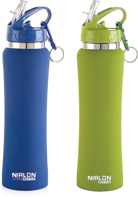 NIRLON 750 ml Steel, Steel Bottle(Pack of 2, Blue, Green)