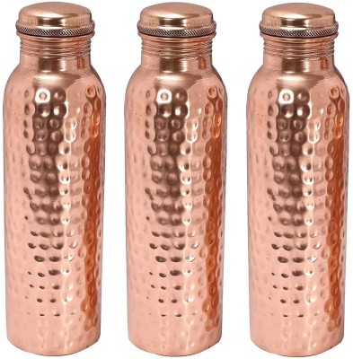 Shakuntla Handicraft An Ayurvedic Pure Copper Water Bottle 1 LTR Extra Large Pack of 3 Pcs 1000 ml Bottle(Pack of 3, Copper, Copper)