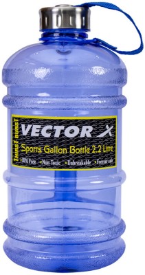 VECTOR X Thirst Burst Gym Gallon Bottle (2.5 Litre, Extra Large)Leak Proof Gallon 2500 ml 2200 ml Shaker(Pack of 1, Blue, Plastic)