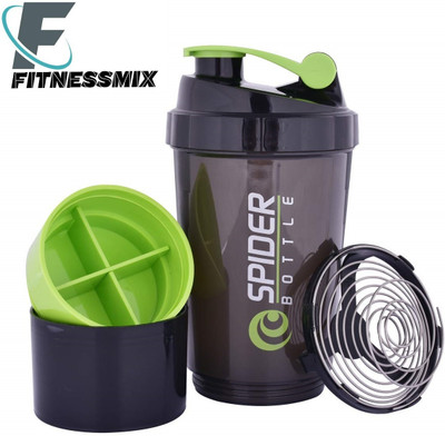 fitnessmix 500 ml Plastic Shaker(Pack of 1, Multicolor)