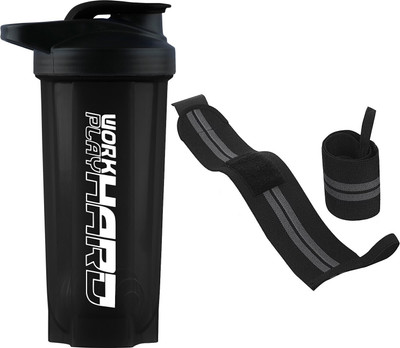 COOL INDIANS 700 ml Plastic Shaker(Pack of 2, Black, Grey)