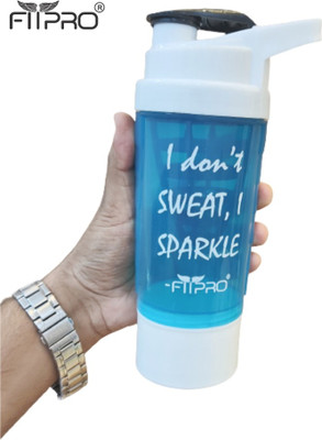 FitPro 500 ml Plastic Shaker(Pack of 1, Blue)