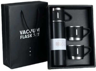 KIRJA 500 ml Steel Flask(Pack of 3, Black)