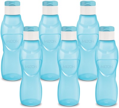 MILTON Ace Flip Plastic Water Bottle Set of 6, Blue 1000 ml Bottle(Pack of 6, Blue, Plastic)