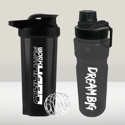 TRUE INDIAN 700 ml Plastic Shaker(Pack of 2, Black)