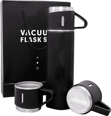 GLARIXA 500 ml Steel Flask(Pack of 1, Black)