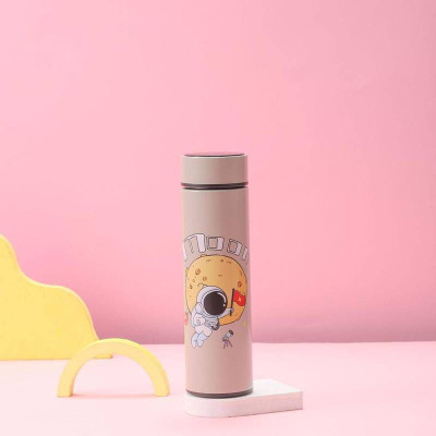 Le Delite moon space astronaut theme temperatur display steel vacuum flask sipper hot cold 500 ml Bottle(Pack of 1, Multicolor, Steel)