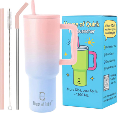 HOUSE OF QUIRK 1200 ml Steel Bottle(Pack of 1, Pink)