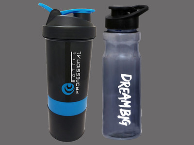 TRUE INDIAN 500 ml Plastic Shaker(Pack of 2, Blue, Green)