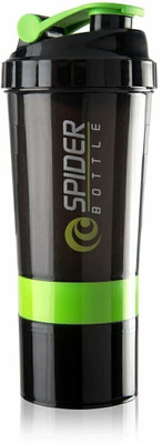 TRUE INDIAN 500 ml Plastic Shaker(Pack of 1, Green, Black)
