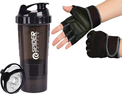 TRUE INDIAN 500 ml Plastic Shaker(Pack of 2, Black)