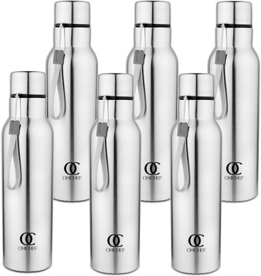 Omichef 750 ml Steel Bottle(Pack of 6, Silver)