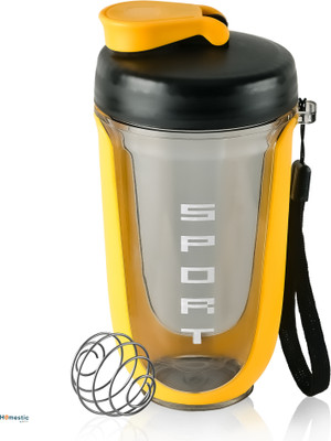 HOMESTIC 450 ml Plastic Shaker(Pack of 1, Black, Yellow)