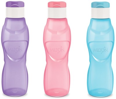 MILTON ACE FLIP LID WATER BOTTLE,BPA FREE,FRIDGE BOTTLE SET OF 3(MULTICOLOURED) 1000 ml Bottle(Pack of 3, Multicolor, Plastic)