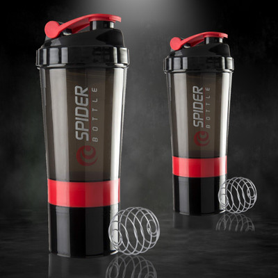 TRUE INDIAN 500 ml Plastic Shaker(Pack of 2, Red)